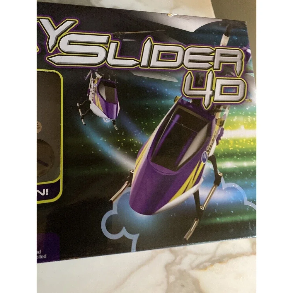 Swann RC Helicopter Purple Sky Slider 4D 4-Channel Gyro Indoor Tech Toy